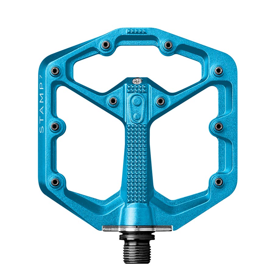 crankbrothers, STAMP 7 Large, Platform Pedals, Body: Aluminum, Spindle: Cr-Mo, 9/16'', Black, Pair