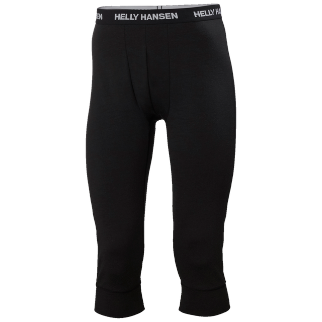 Helly Hansen Men's Lifa Merino Midweight 3/4 Pant 2025-Snowboard/Ski Clothing-S-990 Black-Kunstadt Sports