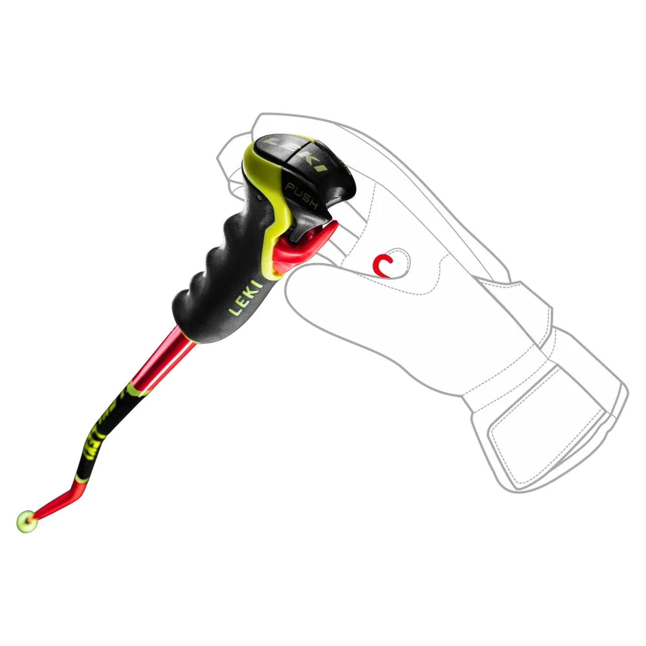 Leki WCR Lite GS 3D Poles 2025-Alpine Ski Poles-100-Brightred/Neonyellow-Kunstadt Sports