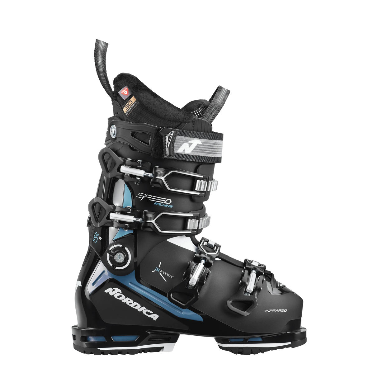 Nordica Speedmachine 3 95 W Ski Boot 2025-Alpine Ski Boots-22.5-Black / Lt Blue / White-Kunstadt Sports