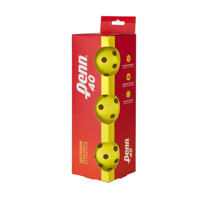 Penn 40 Outdoor Lot de 3 balles de pickleball