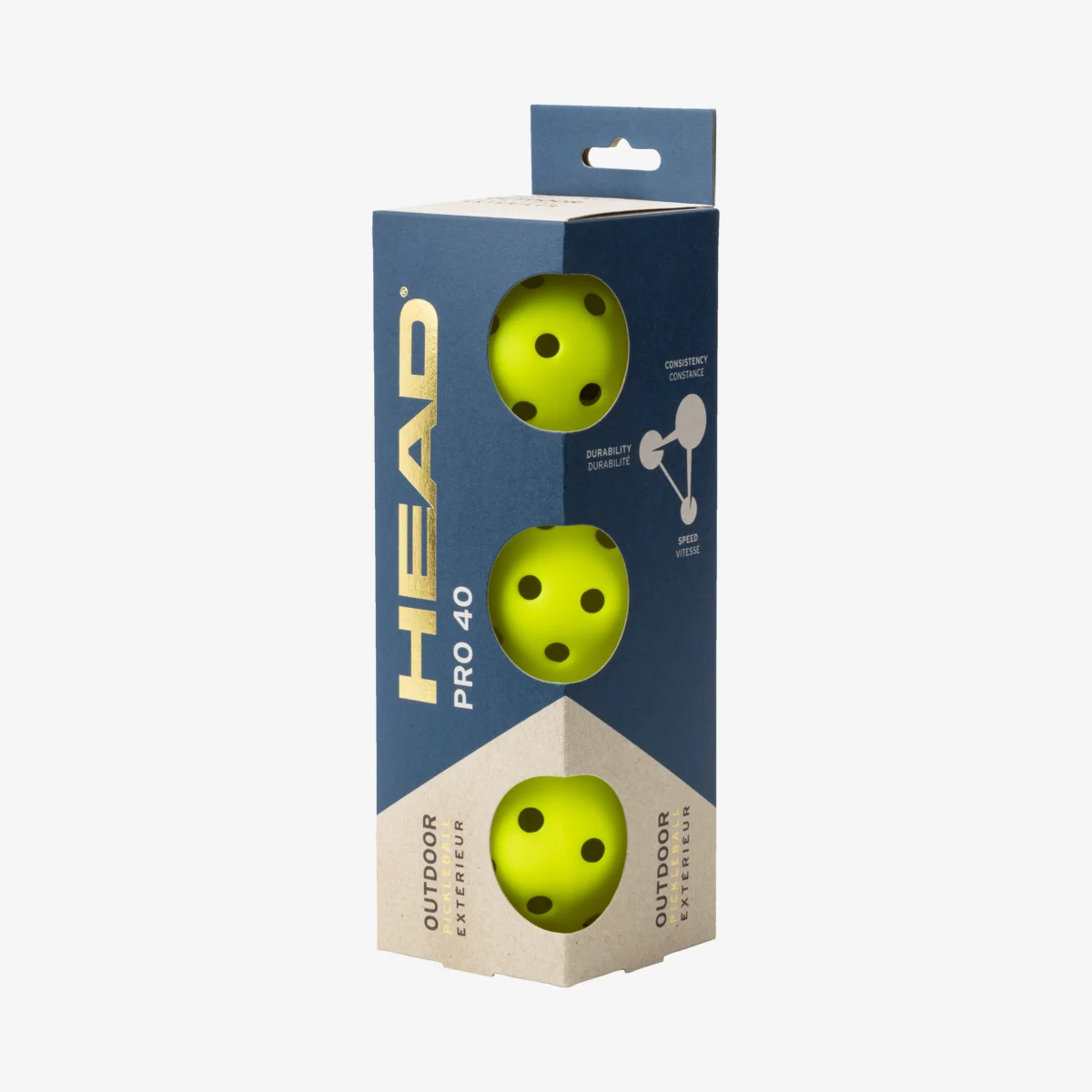 Pickle Racket Head Head Pro 40 Outdoor 3-Pack Pickle Ball – Kunstadt Sports