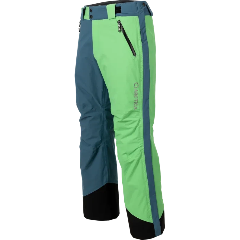 Arctica Unisex Adult 50/50 Side Zip 2.0 Pant 2025-Snowboard/Ski Clothing-Petrol/Lime-X-Small-Kunstadt Sports