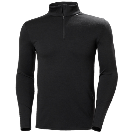 Helly Hansen Men's Lifa Merino Midweight 1/2 Zip 2025-Snowboard/Ski Clothing-S-990 Black-Kunstadt Sports