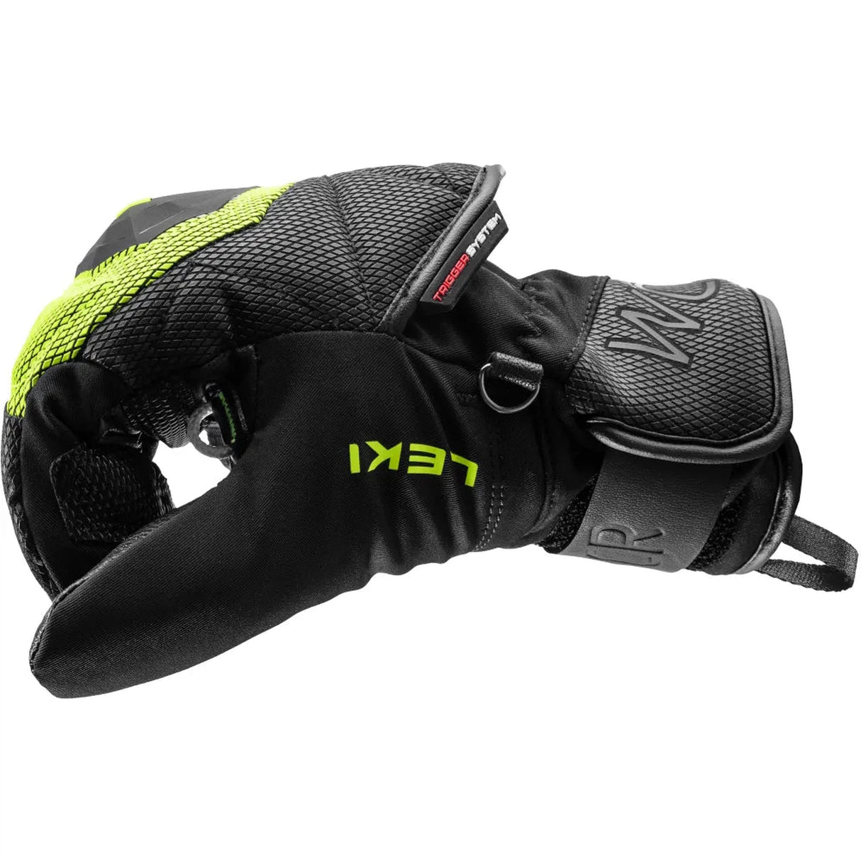 Leki Junior WCR Coach 3D Glove 2025-Outerwear Accessories-6-Black/Ice Lemon-Kunstadt Sports