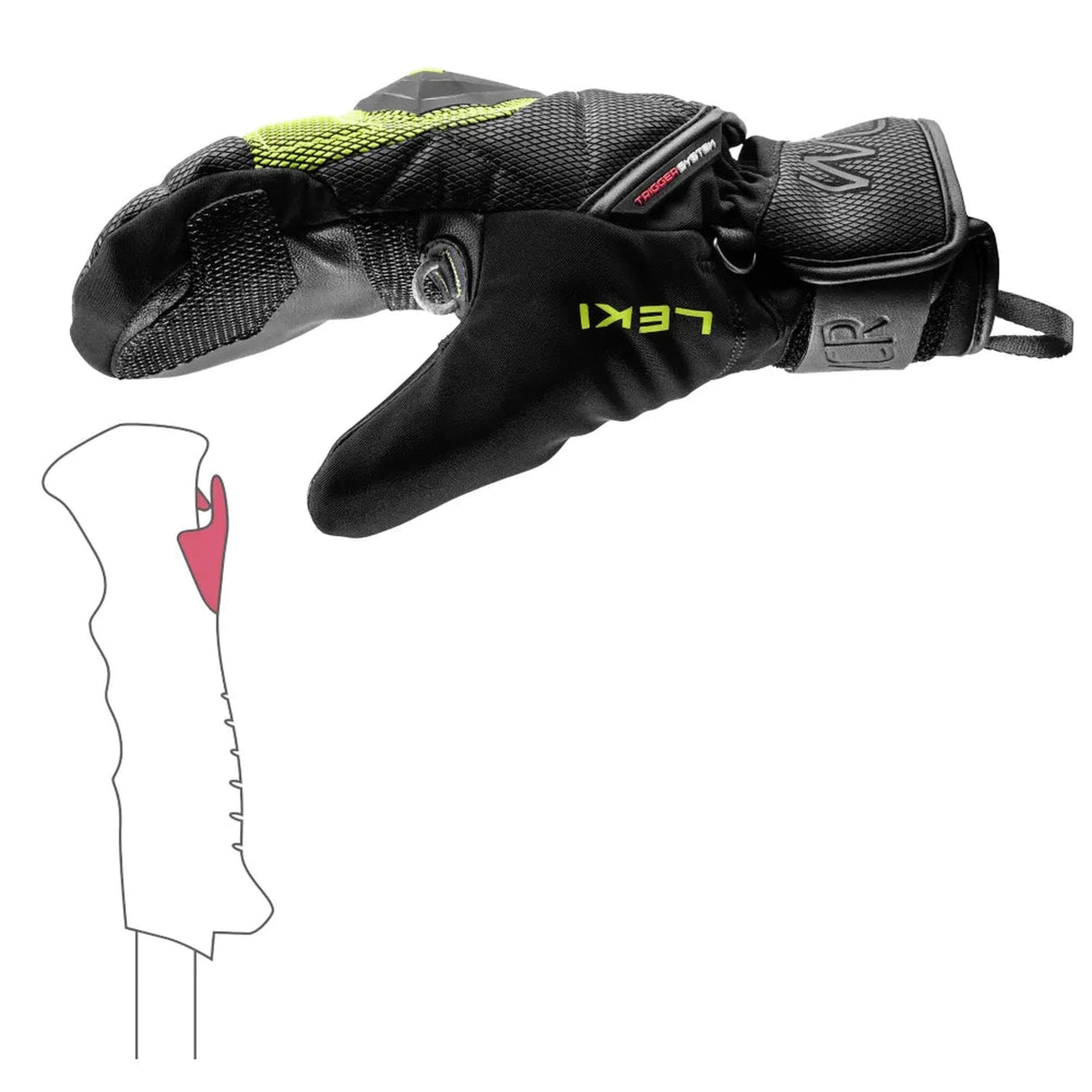 Leki Junior WCR Coach 3D Mitt 2025-Outerwear Accessories-6-Black/Ice Lemon-Kunstadt Sports