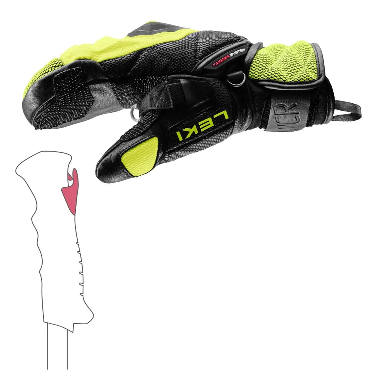 Leki Junior WCR Venom 3D Mitt 2025-Outerwear Accessories-6-Black/Ice Lemon-Kunstadt Sports