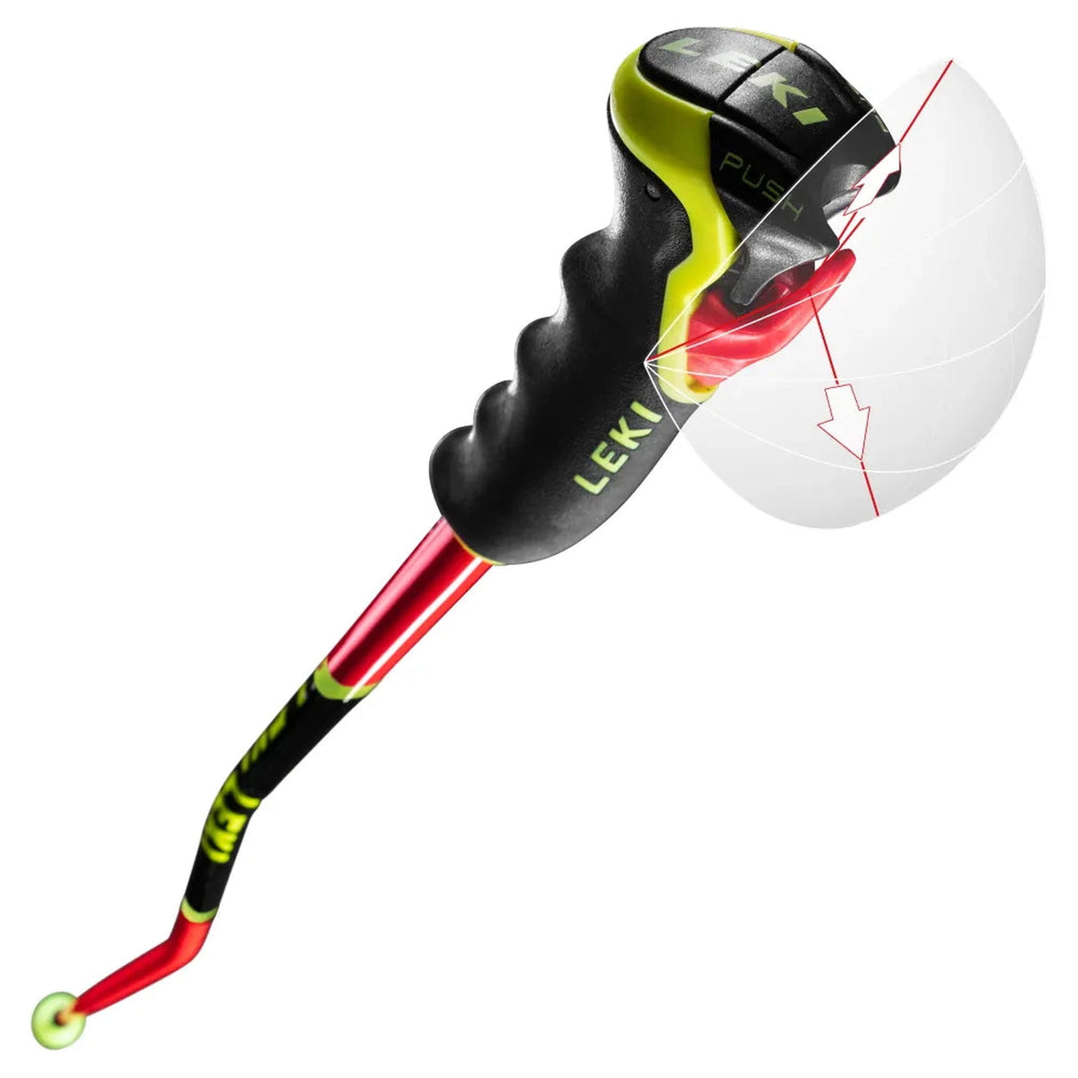 Leki WCR GS 3D Poles 2025-Alpine Ski Poles-125-Brightred/Neonyellow-Kunstadt Sports