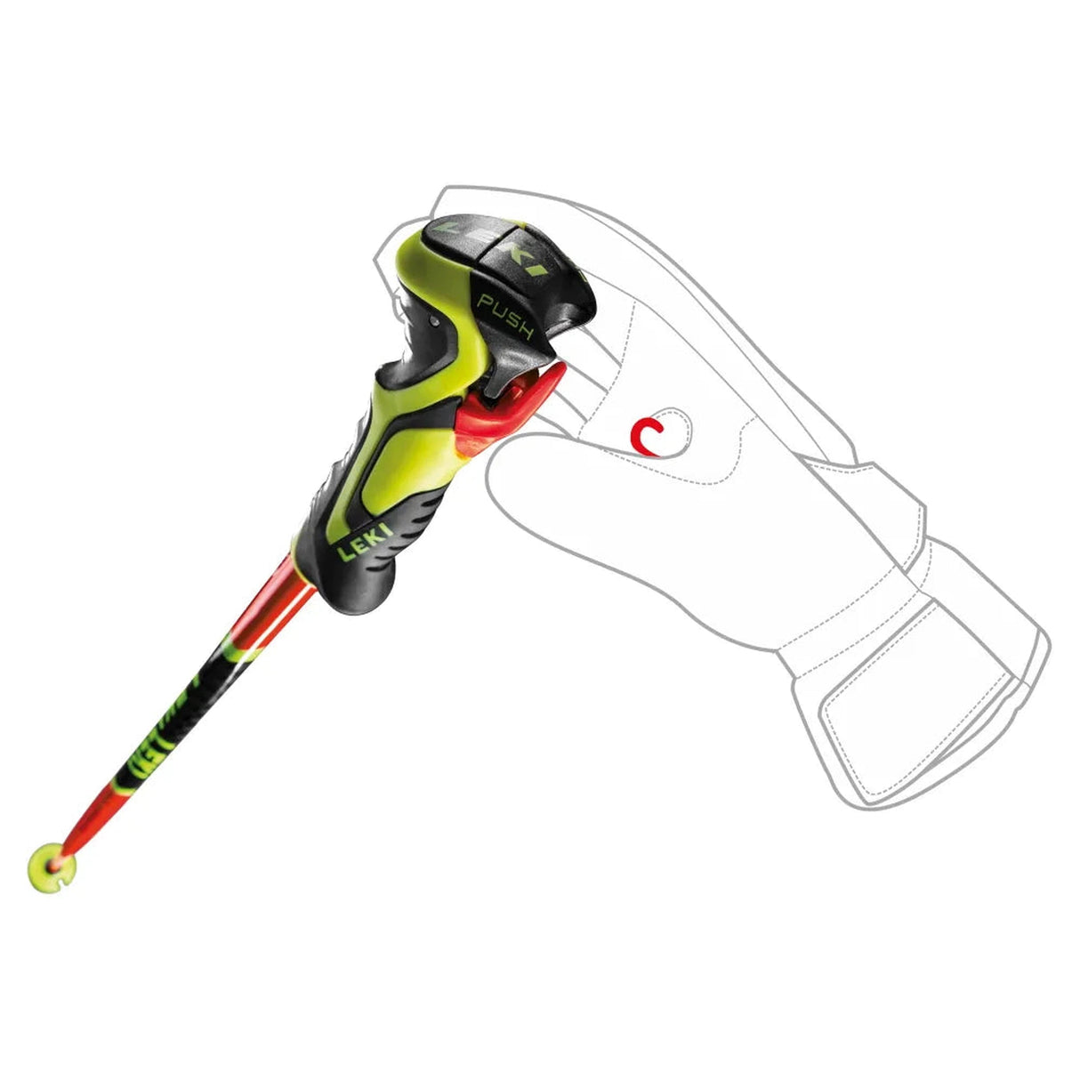 Leki WCR Lite SL 3D Poles 2025-Alpine Ski Poles-95-Brightred/Neonyellow-Kunstadt Sports