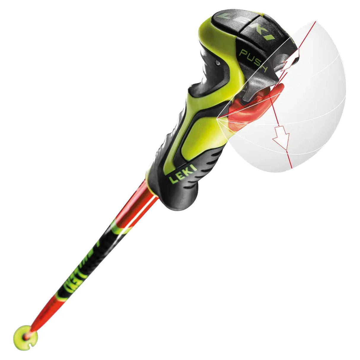 Leki WCR Lite SL 3D Poles 2025-Alpine Ski Poles-95-Brightred/Neonyellow-Kunstadt Sports