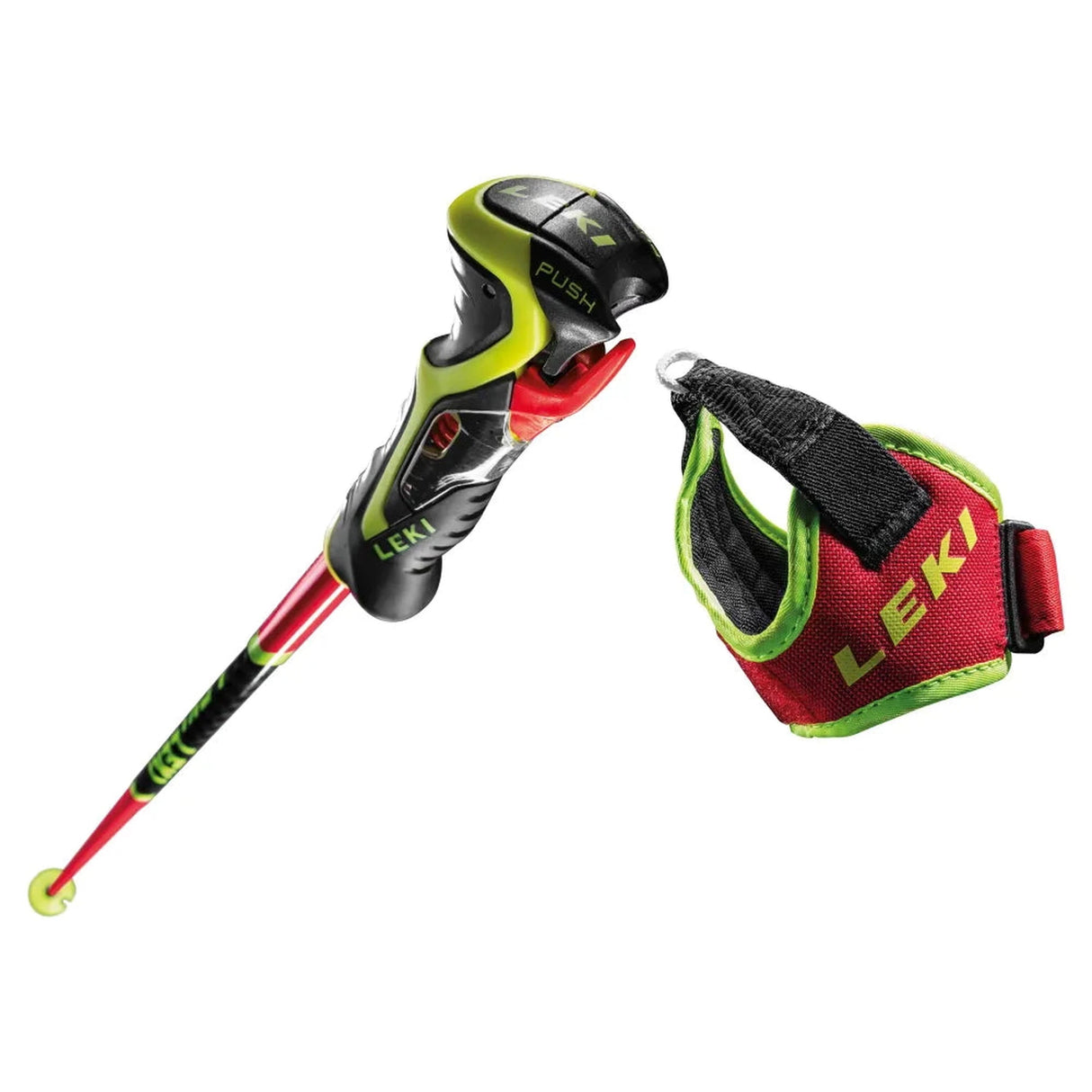 Leki WCR SL 3D Poles 2025-Alpine Ski Poles-125-Brightred/Neonyellow-Kunstadt Sports