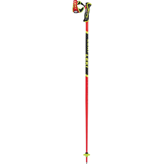 Leki WCR SL 3D Poles 2025-Alpine Ski Poles-125-Brightred/Neonyellow-Kunstadt Sports