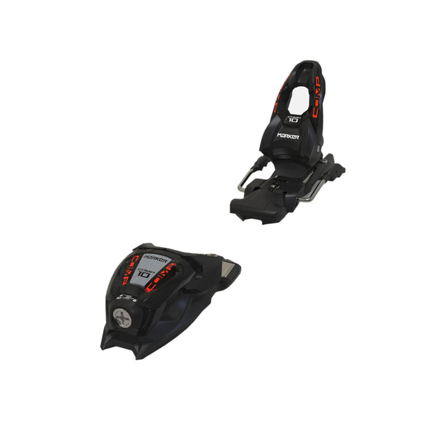 Marker Comp 10 Binding 2025-Alpine Ski Bindings-Black/Flo-Red-Kunstadt Sports