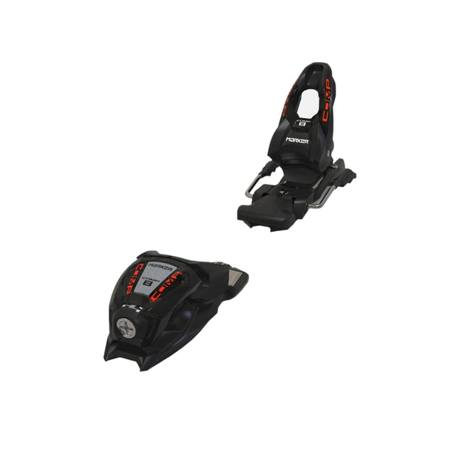 Marker Comp Junior 8 Binding 2025-Alpine Ski Bindings-Black/Flo-Red-Kunstadt Sports