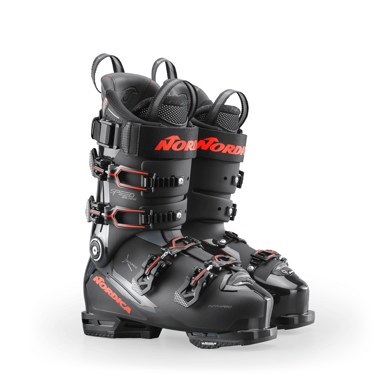 Nordica Speedmachine 3 130 S Ski Boot 2025-Alpine Ski Boots-26.5-Black / Red-Kunstadt Sports