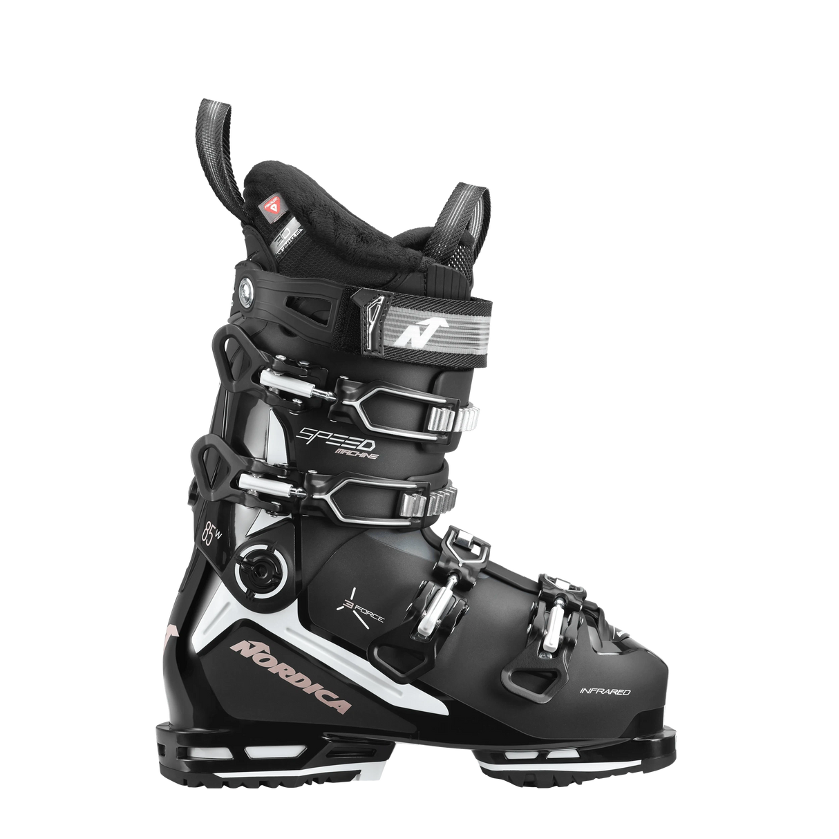 Nordica Speedmachine 3 85 W Ski Boot 2025-Alpine Ski Boots-22.5-Black / White / Rose-Kunstadt Sports