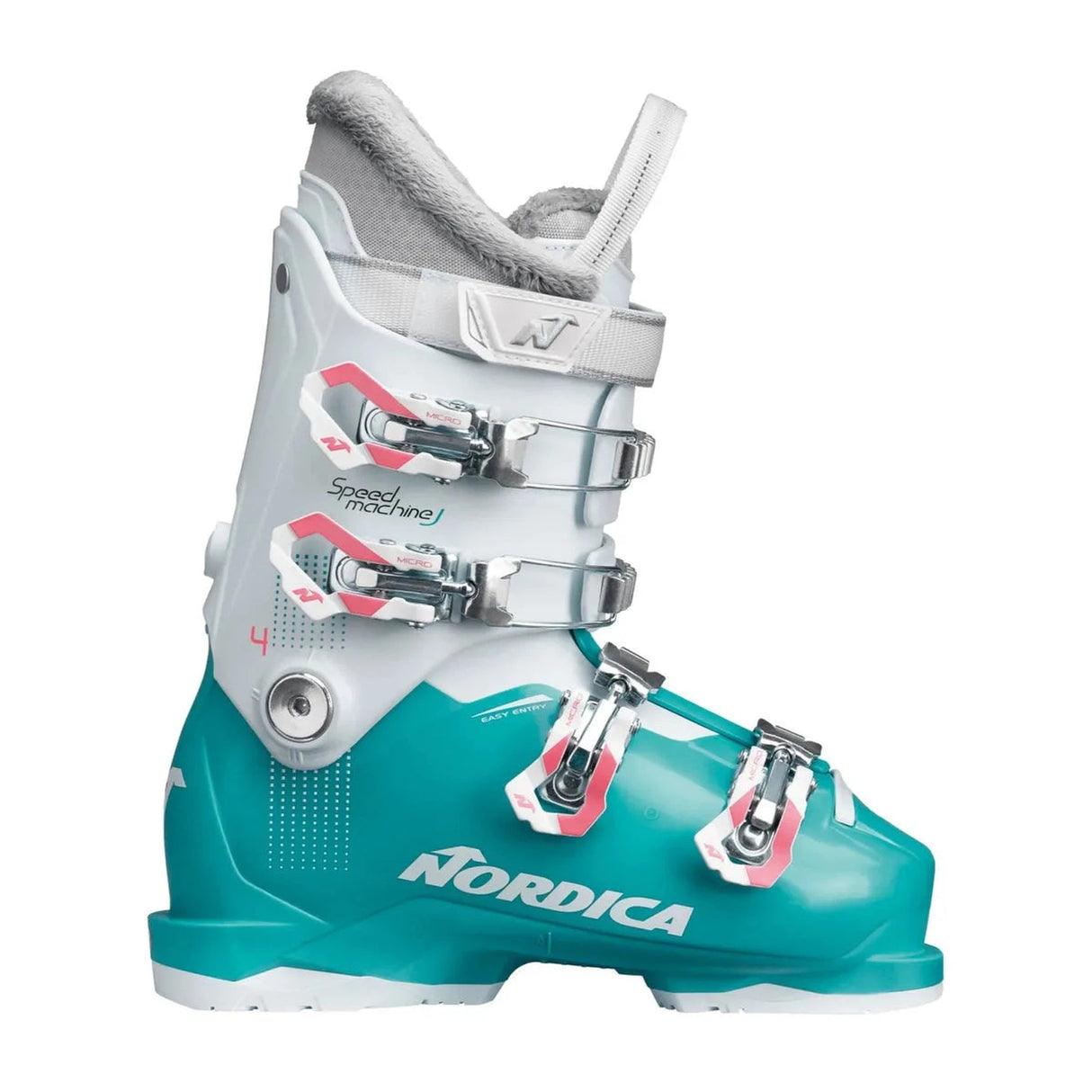 Nordica Speedmachine J 4 Ski Boot 2025-Alpine Ski Boots-22.5-Lightblue / White / Pink-Kunstadt Sports