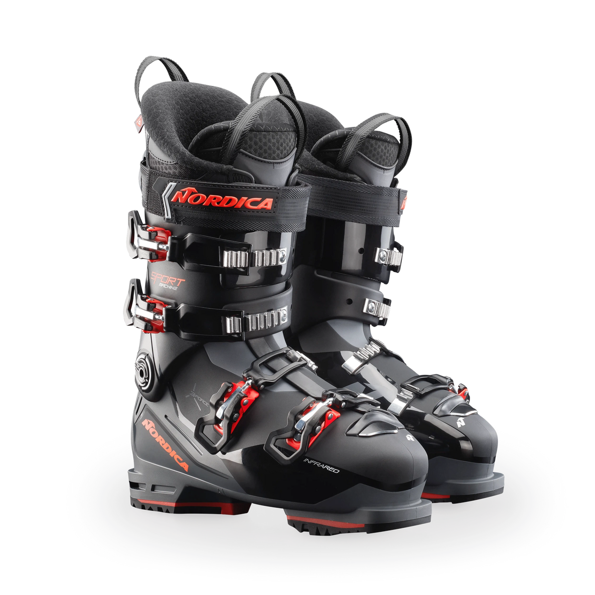 Nordica Sportmachine 3 100 Ski Boot 2025-Alpine Ski Boots-25.5-Black / Gray / Red-Kunstadt Sports