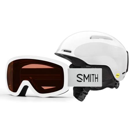 Smith Glide Junior MIPS Helmet / Snowday Combo 2025-Ski/Snowboard Helmets-Youth Small 51-55CM-White-Kunstadt Sports