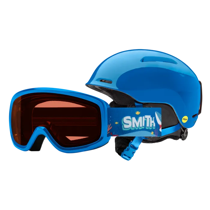 Smith Glide Junior MIPS Helmet / Snowday Combo 2025-Ski/Snowboard Helmets-Youth Small 51-55CM-Cobalt-Kunstadt Sports