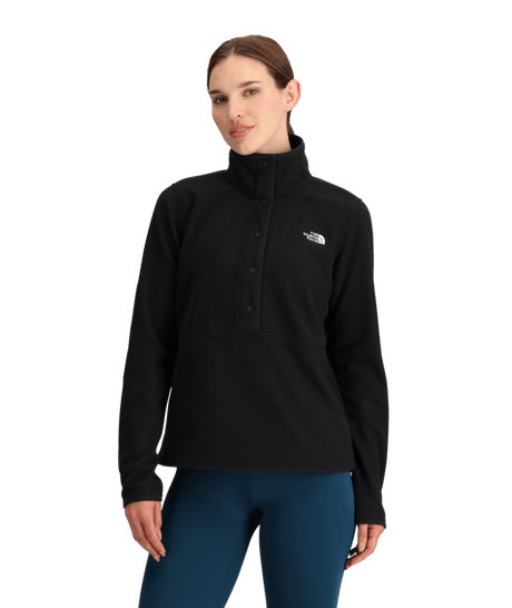 The North Face Women's Glacier Fleece 1/2 Snap 2025-Snowboard/Ski Clothing-L-TNF Black-Kunstadt Sports