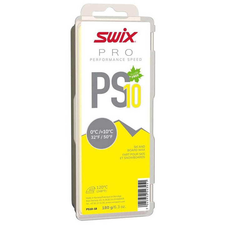 Swix Pro Performance Speed PS10 Yellow 0C to +10C Wax