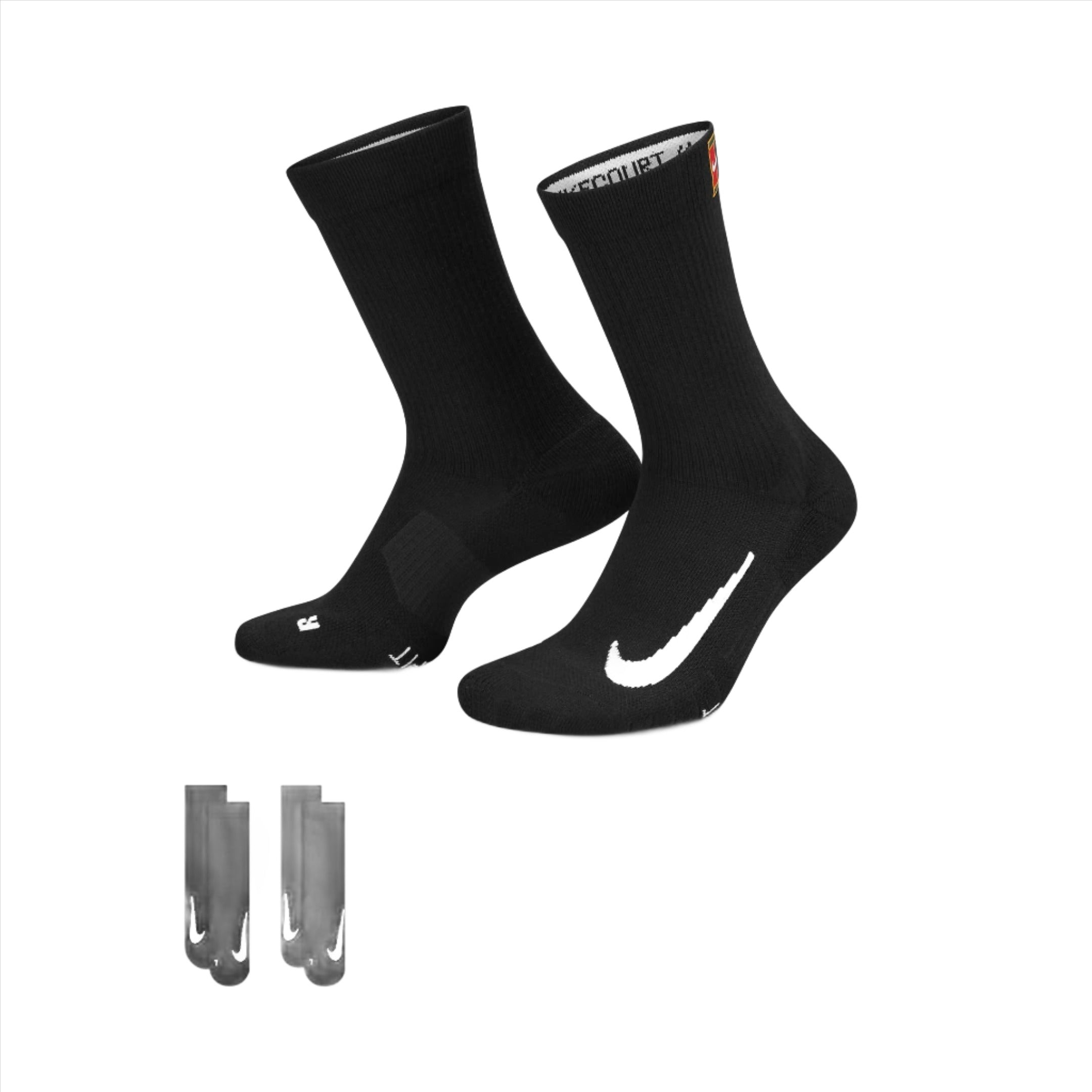 NIke Court Multiplier Cushioned Crew Socks Black