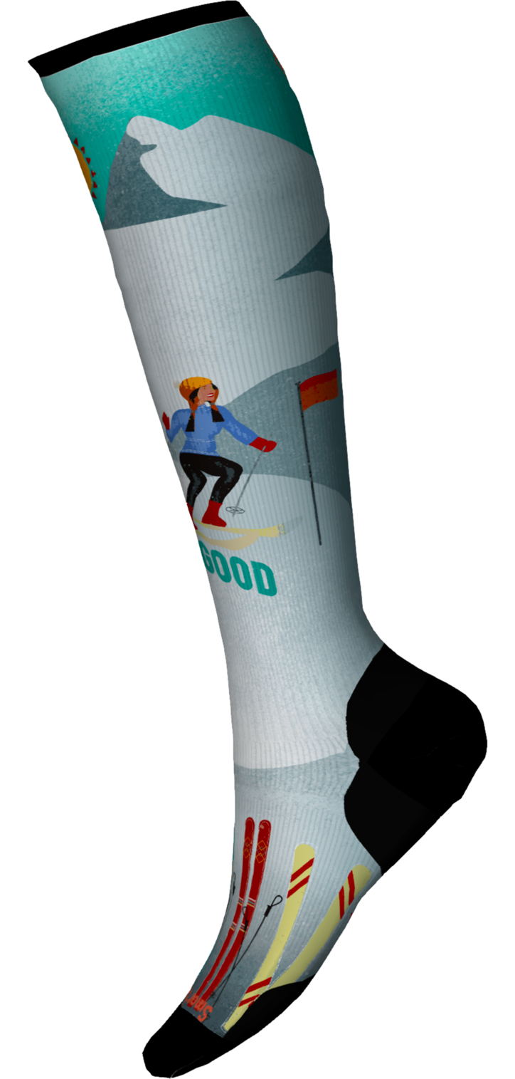 Smartwool 2024 Chaussettes de ski à coussin ciblé avec imprimé lapin de neige sur le mollet pour femme